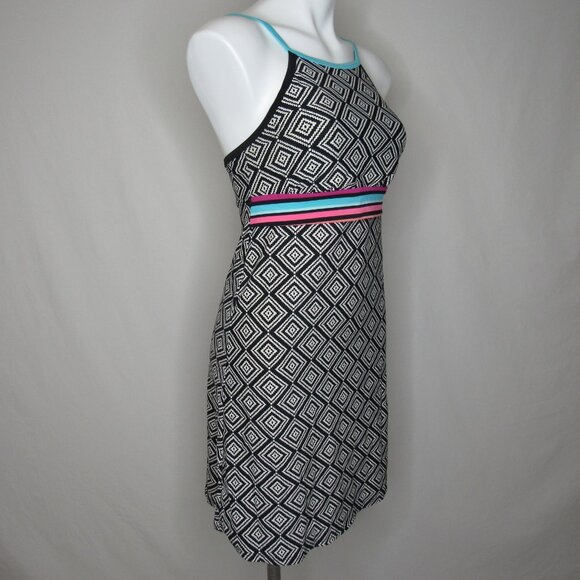 Title Nine Black Abstract Print Stretch Coverup Swimdress Women's S Small - Picture 4 of 8